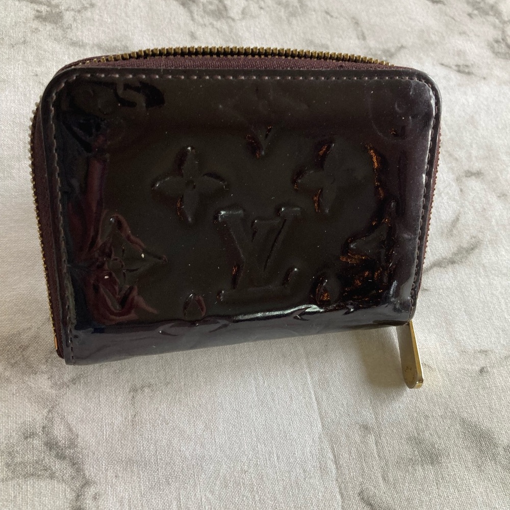 Louis Vuitton vernis patent leather amarante small wallet